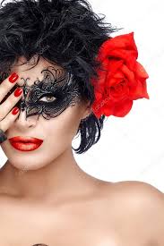 beauty fashion woman with elegant mask
