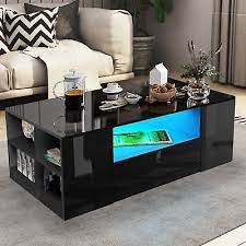 Coffee Table Wooden 2 Drawer Storage