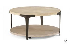 Stone Top Round Coffee Table With Casters