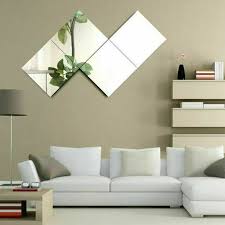 Silver Glass Mirror Tiles Wall Mounted