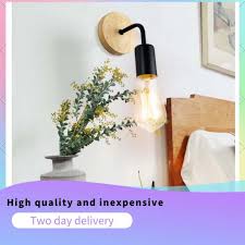 Wooden Nordic Led Small Wall Lamp Retro