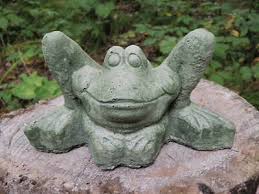 7 Cement Goofy Smiling Frog Garden Art