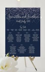 Details About Personalised Navy And White Wedding Table Plan Seating Chart Confetti A3 A2 A1
