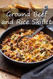 ground beef and rice skillet cookthestory