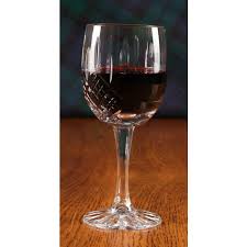 Engraved Panel Crystal Red Wine Glass