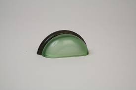 Green Glass Bin Pulls By Lewis Dolin