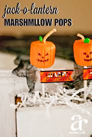 lantern pumpkin marshmallow pops
