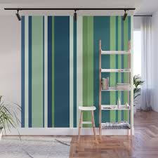 Honeydew Colored Striped Wall Mural