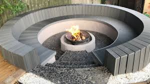 circular seating and fire pit