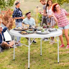 Round Folding Picnic Table Outdoor