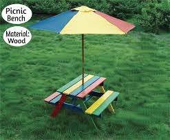 Wooden Rainbow Garden Furniture Picnic