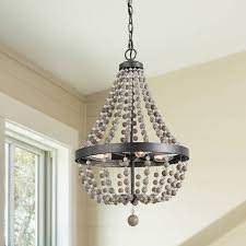 See more ideas about chandelier, wooden bead chandelier, beaded chandelier. Farmhouse 4 Light Bead Chandelier Lighting Real Wood Beads Contemporary Chandeliers By Lnclighting Llc Houzz