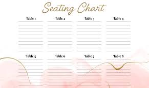 blank wedding seating charts 10 free