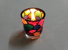 glass painting candle holder you
