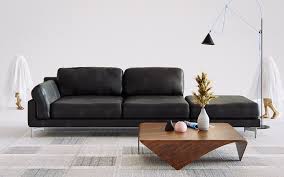 Black Leather Sofa Model Finished