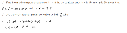 find the maximum percene error in z