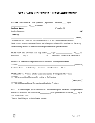 free lease agreement templates pdf