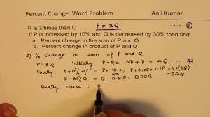 calculate percene change of sum