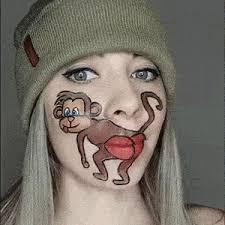makeup monkey gif