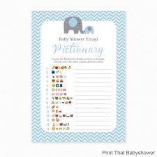 Due to the electronic nature of digital files, once a file has been downloaded or emailed to you, it cannot be returned or payment. Baby Shower Game Blue Baby Shower Emoji Pictionary Blue Elephant Baby Shower Printable Baby Shower Emoji Game Blue Elephant By Print That Baby Shower Catch My Party