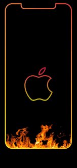 iPhone XS Max Wallpaper - Fire Outline ...