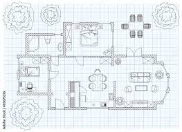 Black And White Floor Plan Sketch Of A