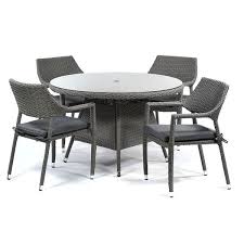 Oasis Rattan Round Glass Table And 4