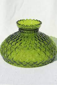 Vintage Green Glass Lampshade Large