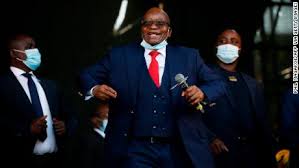 South africa's justice minister ronald lamola went to see former president jacob zuma at escourt correctional services in kwazulu. K5rceodtbzorym