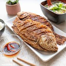 crispy pan fried red tilapia fish