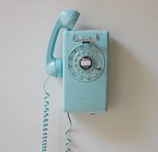 Vintage Sky Blue Rotary Dial Wall Mount