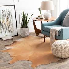 narciso hide leather area rug 5 x 7