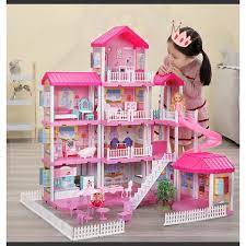Bộ đồ chơi lâu đài thiên đường cho bé đồ chơi ngôi nhà 3 tầng bé gái Pretty  Dollhouse