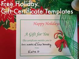 holiday gift certificates templates