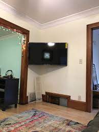 console table under wall mounted tv