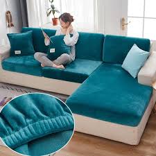 Velvet Sofa Seat Cover Cushion