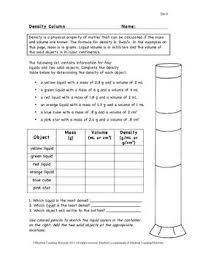 Calculate the volume of a paperback book with the following dimensions: Density Column Worksheet De 6 By Bluebird Teaching Materials Teachers Pay Teachers Density Column Density Worksheet Word Problem Worksheets