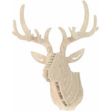 Litzee Diy 3d Wooden Animal Deer Head