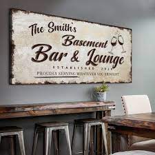 Basement Bar And Lounge Sign Family