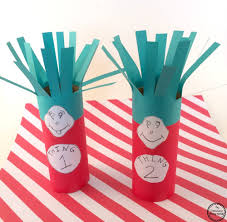 Then paint your fingers with red and white stripes leaving the thumb clean. The Cat In The Hat Toilet Paper Roll Craft Planning Playtime