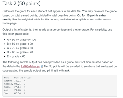 task 2 50 points calculate the grade