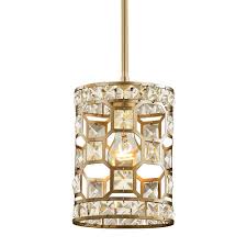 Fifth And Main Lighting Paris 1 Light Champagne Gold With Clear Crystal Mini Pendant Wl 2255 The Home Depot