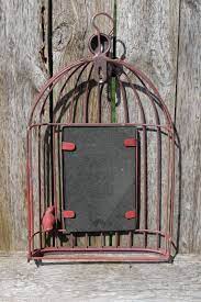 Red Wire Birdcage Rustic Farmhouse Decor