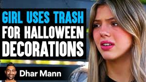 uses trash for halloween