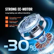 vevor inline duct fan 4 in 205 cfm with rature humidity controller quiet ec motor ventilation exhaust fan
