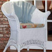Lloyd Loom Style Chair White Garden