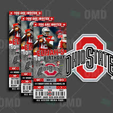 Ohio State Buckeyes Ticket Style Sports Party Invitations In