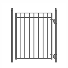 5 Ft Black Steel Pedestrian Fence Gate