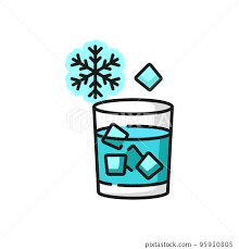 Glass With Cold Water And Ice Cubes