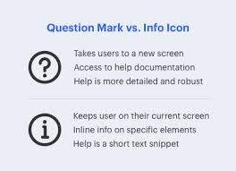 question mark vs info icon when to